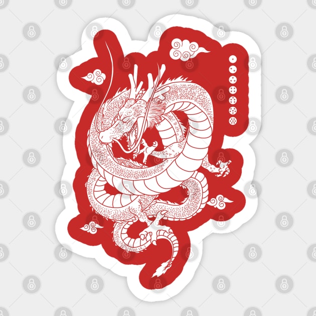 Shenlong-White Sticker by Jelly89